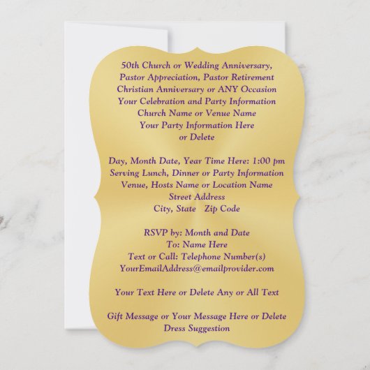 教会50周年記念/教会50周年記念/教会50周年記念結婚祭 招待状 (裏面)