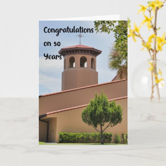 教会50周年 カード (黄色い花)