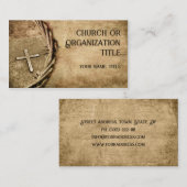 教会/団体や組織年老いたクロスビジネスカード 名刺 (正面/裏面)