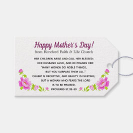 教会、学校または団体や組織の母の日の花 ギフトタグ