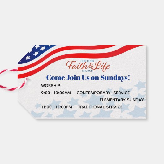 教会、学校または団体や組織独立記念日 ギフトタグ (裏面横)