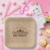 教会BBQポトラック、パーソナライズされた紙プレート ペーパープレート (パーティー)