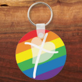 教会LGBTQIがキリスト教を歓迎することを確認 キーホルダー (正面)