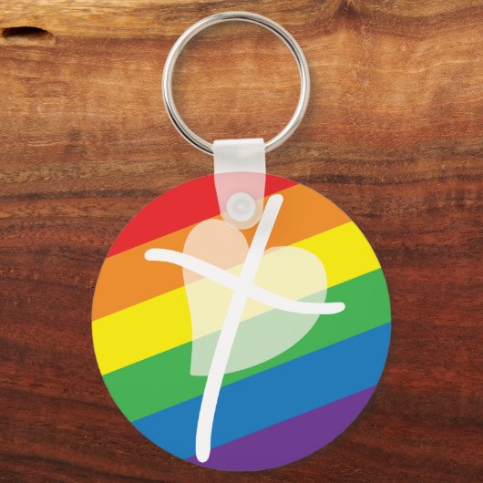 教会LGBTQIがキリスト教を歓迎することを確認 キーホルダー (正面)