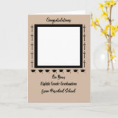 教区学校から卒業8年生の写真 カード (黄色い花)