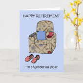 教区牧師の幸せな退職 カード (黄色い花)