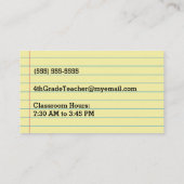 教員用名刺ユーモアのある 名刺 (裏面)