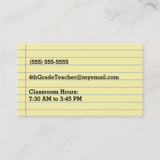 教員用名刺ユーモアのある 名刺 (裏面)