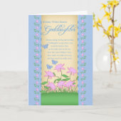 教女のバースデー・カードの花および蝶 カード (黄色い花)