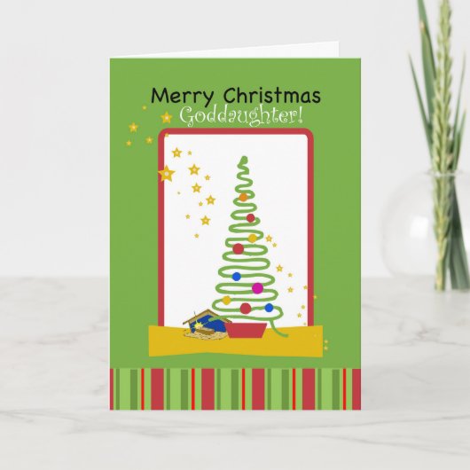 教女のメリークリスマス、木および託児所 シーズンカード (正面)