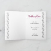 教女の新婦付添人のピンクの花の花弁の服 招待状 (内部)