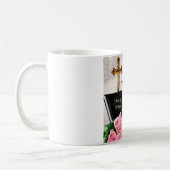 教女の詩-聖書及び花のデザイン コーヒーマグカップ (左)