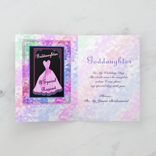 教女-私の後輩の新婦付添人のピンクの服があって下さい 招待状 (内部)