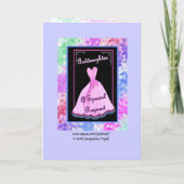 教女-私の後輩の新婦付添人のピンクの服があって下さい 招待状 (裏面)