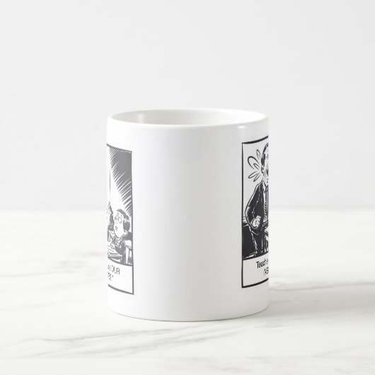 教室おもしろい漫画ストリップ – 先生ユーモア コーヒーマグカップ (中央)