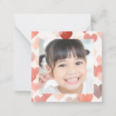 教室でのバレンタインデー・キュートなキツネのハートの写真 ノートカード (裏面)