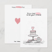 教室でのバレンタインデー ノートカード (正面/裏面)