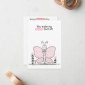 教室でのバレンタインデー ノートカード (正面/裏面インサイチュ)