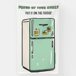 教室での学生作品展示 横断幕