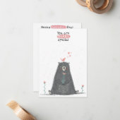 教室でベアリー特別なバレンタインデー ノートカード (正面/裏面インサイチュ)