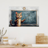 教室で明るい教えタビー・キャットの数学 ポスター (キッチン)