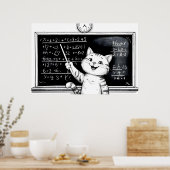 教室で明るい教えタビー・キャットの数学 ポスター (キッチン)