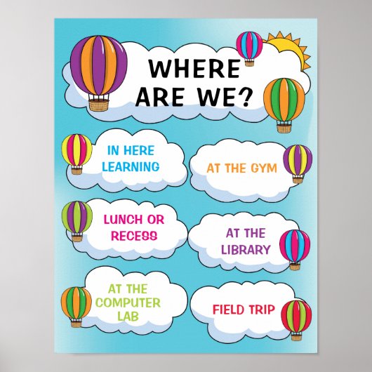 教室で熱気球にサインインする場所 ポスター (正面)