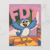 教室でFDT文字の鳥 ポストカード (正面)