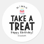 教室のおやつ 誕生日ケーキ シンプル ラウンドシール (正面)