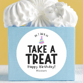 教室のおやつ 誕生日パーティーハット シンプル ラウンドシール