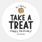 教室のお誕生日おやつクッキーパッケージ ラウンドシール (正面)