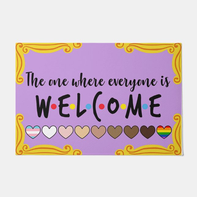 教室のドアマットへようこそ、おもしろい先生プレゼント ドアマット (正面)