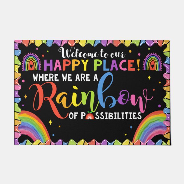 教室のドアマットへようこそ、おもしろい先生プレゼント ドアマット (正面)