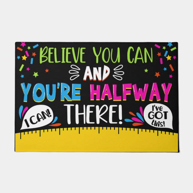 教室のドアマットへようこそ、かわいい先生の贈り物 ドアマット (正面)