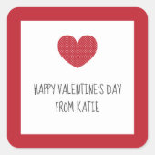 教室のバレンタインのためのバレンタインデーのシール スクエアシール (正面)