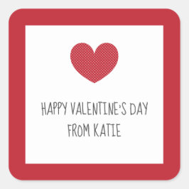 教室のバレンタインのためのバレンタインデーのシール スクエアシール