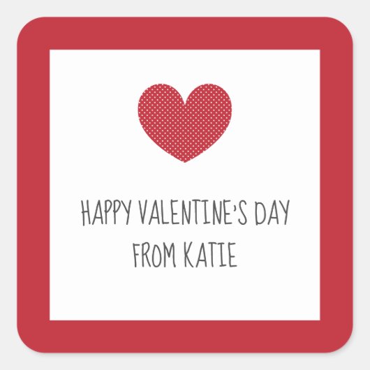 教室のバレンタインのためのバレンタインデーのシール スクエアシール (正面)