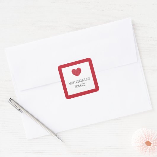 教室のバレンタインのためのバレンタインデーのシール スクエアシール (封筒)