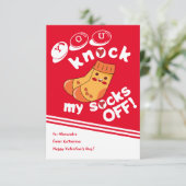 教室のバレンタインのカード私の靴下をノック 招待状 (スタンド正面)