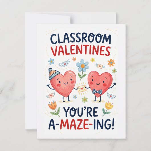教室のバレンタインカード – あなたはすごい！（迷路のように素晴らしい！） シーズンカード (正面)