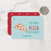 教室のバレンタインピザオブマイハート ノートカード (正面/裏面インサイチュ)