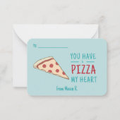 教室のバレンタインピザオブマイハート ノートカード (正面)