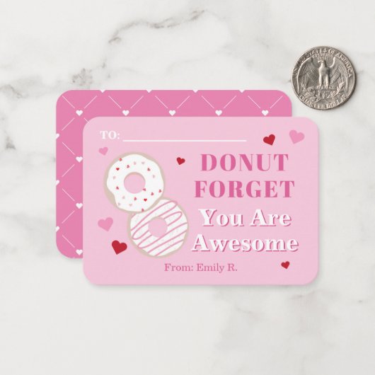 教室のバレンタイン素晴らしドーナツ ノートカード (正面/裏面インサイチュ)