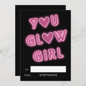 教室のバレンタインYou Glow女の子ネオンサイン シーズンカード (正面/裏面)