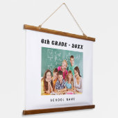 教室の写真クラスの子供 吊り下げ型タペストリー (傾斜あり)
