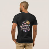 教室の女王 先生 フラワー クラウン Tシャツ (裏面フル)