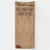 教室の歓迎された旗 横断幕 (縦)