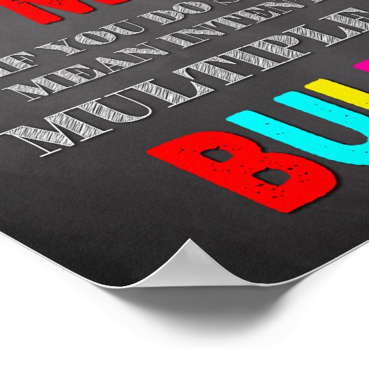 教室の装飾、教室の引用文、いじめ ポスター (角)