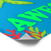 教室の装飾、教室の看板、亀の素晴らしy ポスター (角)