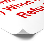 教室の規則(すべての赤い文字) ポスター (角)